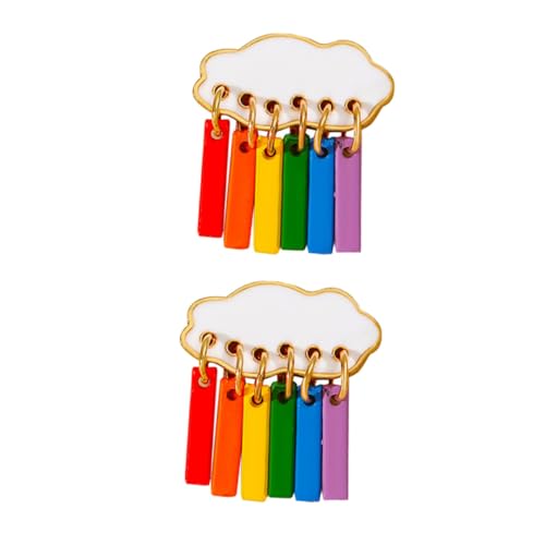 DEARMAMY Bunte Wolken Ohrringe mit Regenfall Design Farbenfrohe Ohranhänger Hautfreundlichem Material Leichte Ohraccessoires für Damen Modisch und Getragen von DEARMAMY