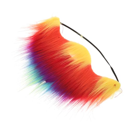 DEARMAMY Bunter Fake mit Langem Haar Realistisches Cosplay Kostümzubehör für Karneval Halloween Party Parade und Fasching Farbenfroher Falscher für Erwachsene von DEARMAMY