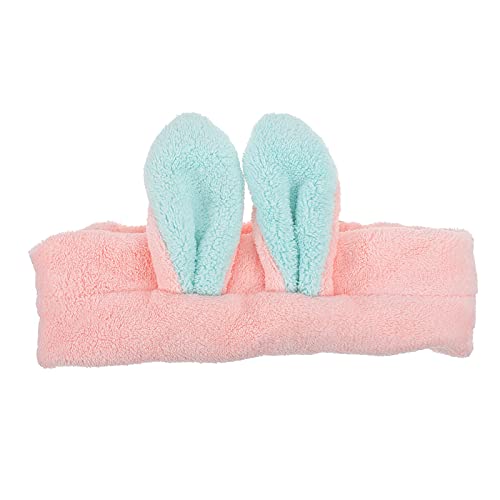 DEARMAMY Große Kaninchen Ohren Haarband Elastisches Fleece Haarband für Damen Make Up Gesichtsreinigung Weicher Kopfschmuck für Spa und Yoga von DEARMAMY