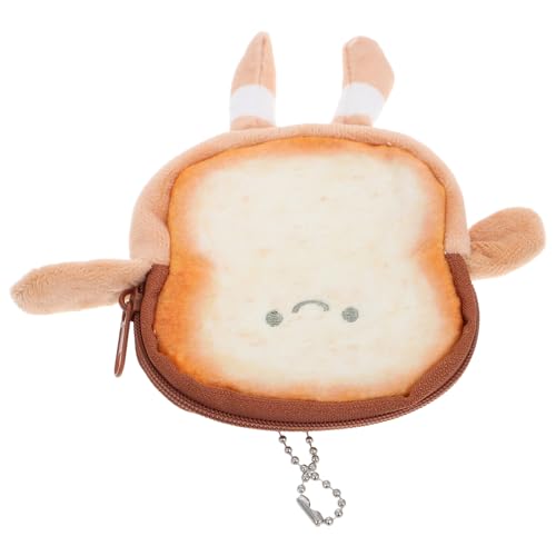 DEARMAMY Cartoon Toast -Portemonnaie Weiche Plüsch Geldbörse Für Münzen Und Kopfhörer Multifunktionale Aufbewahrungstasche Für Mädchen Für Unterwegs von DEARMAMY