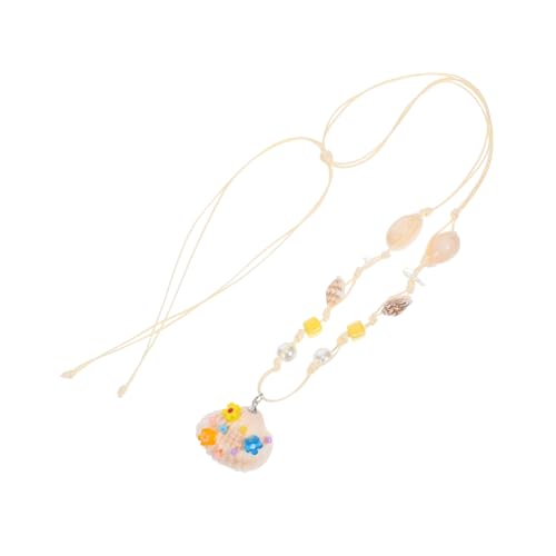 DEARMAMY Charms Halskette Damen Verstellbar Wachsband Muschel Anhänger Boho Beach Schmuck Sommer Accessoire Küstenstil von DEARMAMY