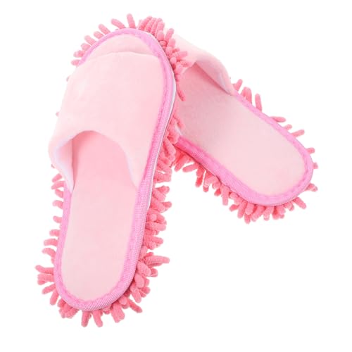 DEARMAMY Chenille Mopp Hausschuhe mit Rutschfester Sohle Offene Zehen Praktische Wischpantoffeln für Damen und Herren Bequeme Winter Hausschuhe für Staubfreies Putzen im Haushalt von DEARMAMY