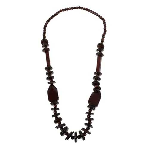 DEARMAMY Chunky Boho Beaded Necklace Handmade Coconut Shell Wooden Beads Ethnic Vintage Style Sommer Strand Luau Party Schmuck Damen von DEARMAMY