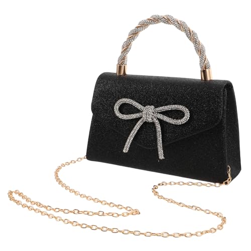 DEARMAMY Clutch mit Glitzer und Schleife Stilvolle Handtasche für Hochzeiten Partys und Festliche Anlässe Leicht und Praktisch von DEARMAMY