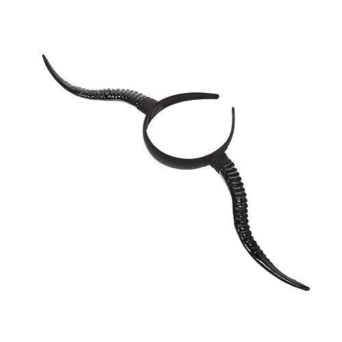 DEARMAMY Croissant-Stirnband schwarzes Haarband Halloween-Ohren Horn halloween haarschmuck halloween kopfschmuck weihnachtsdeko gotisches Haarband Haartracht Plastik Black von DEARMAMY