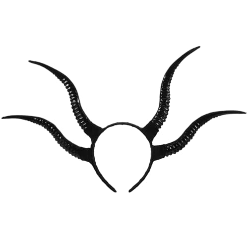 DEARMAMY Dämon Horn Stirnband Halloween-stirnband Piraten-augenklappe Cosplay-teufel Halloweenkostüm Halloween-hüte Halloween-teufel Tierhörner Halloween-horn-kopfschmuck Plastik Black DEARMAMY Dämon Horn Stirnband Halloween-stirnband Piraten-augenklappe Cosplay-teufel Halloweenkostüm Halloween-hüte Halloween-teufel Tierhörner Halloween-horn-kopfschmuck Plastik Black von DEARMAMY