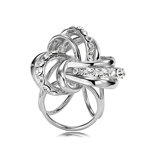 DEARMAMY Damen Schalring Clip Mit Strass 3-ring Schalclip Aus Legierung Silber Für Hochzeiten Bälle Und Partys 2,8 Stück 2,8cm von DEARMAMY