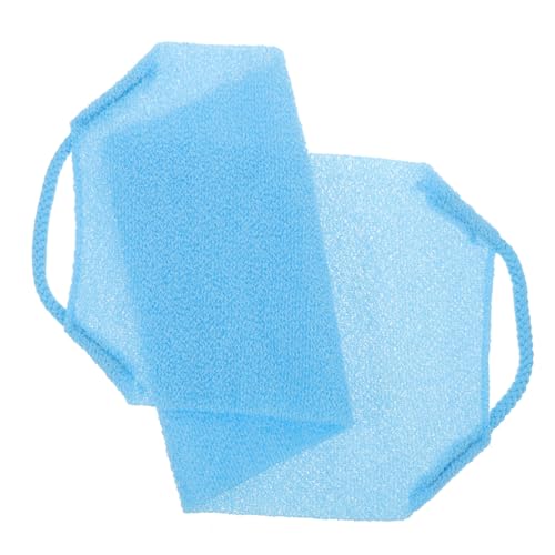 DEARMAMY Doppelseitiges Peeling-handtuch Für Rücken Effektiver Körper Duschschrubber Sanft Exfolierender Waschhandschuh Mit Aufhängeschlaufe in Blau Für Schöne Glatte Haut von DEARMAMY