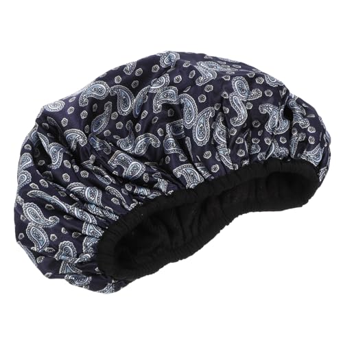 DEARMAMY Duschhüte schwimmkappe für badekappen für shower caps sleep cap schwimmen satingefütterte Duschhaube handtücher Duschhut für Damen dicke Duschhaube Ballaststoff Blue von DEARMAMY