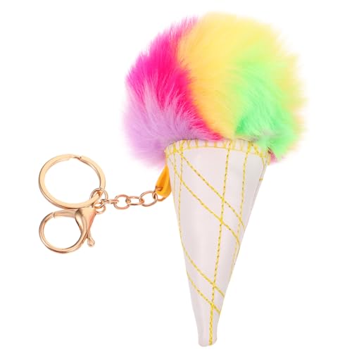 DEARMAMY Schlüsselanhänger Kulturbeutel Frauen Kosmetiktasche Kuchen Schlüsselanhänger Einkaufstasche Für Frauen Gefüllter Schlüsselanhänger Kette Nachahmung Von Rex-kaninchenfell von DEARMAMY