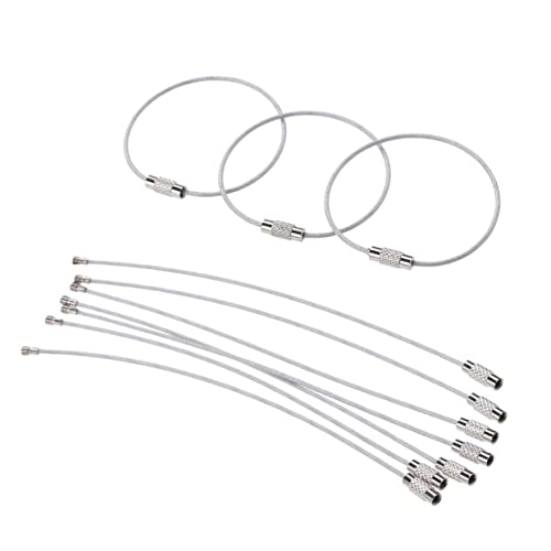DEARMAMY 10 Stück Schlüsselanhänger Aus Edelstahldraht Robuster Drahtmechanismus Für Schlüsselring Gepäckanhänger Id-Tag- von DEARMAMY