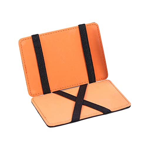 DEARMAMY Simple Bi-fold Geldbörse Aus Pu-Leder Für Männer Multifunktionale Karten Und Münzaufbewahrung Elegante Orangefarbene Geldtasche Für Alltag Und Besondere Anlässe von DEARMAMY