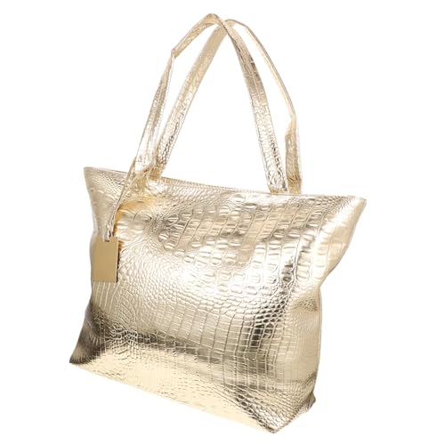DEARMAMY Einkaufstasche Aus Pu-Leder Mit Großem Fassungsvermögen Modedesigner-Umhängetasche Eimer-Geldbörse Golden 40 X 10 X 30 Cm von DEARMAMY