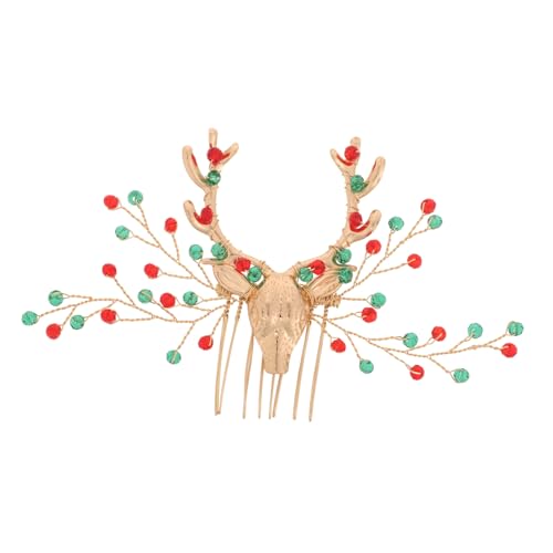 DEARMAMY Einzigartige Haarspange Haarnadel für Weihnachten Rentiergeweih Kopfbedeckung Vintage-haarkamm Braut-kopfbedeckung für Frauen von DEARMAMY