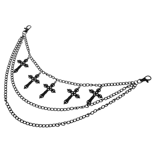 DEARMAMY Einzigartiger Punk-mode-hohlkreuz- -kette Mehrlagiger Jeansgürtel Für Männer Und Frauen Stilvolles Modeaccessoire von DEARMAMY