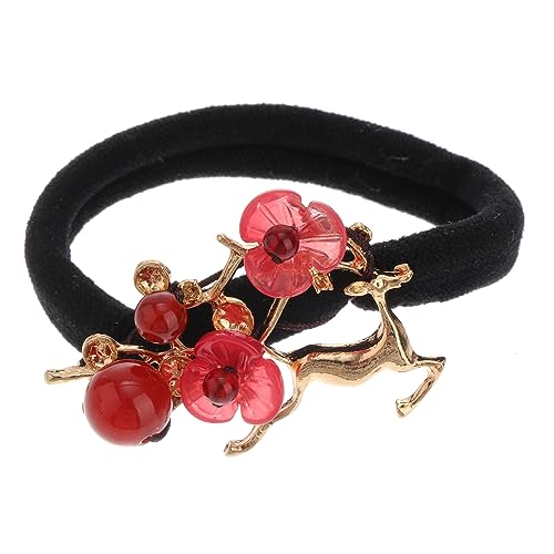 DEARMAMY Elch Blüten Haargummi Haarschmuck Accessoire Stilvoller Haarschmuck für Damen Alltag und Party Geeignet Zufällige Farbe Zufällige Farbe von DEARMAMY