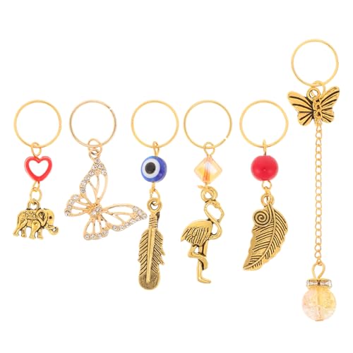 DEARMAMY 6stücke Pack Haarspiralen Ringe Dreadlock-schmuck Haarmanschetten Crystal Loc Accessoires Für Zöpfe Haarschmuck in Verschiedenen Formen Für Frauen Und Mädchen von DEARMAMY