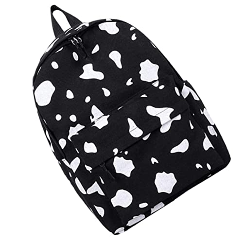 DEARMAMY Schultasche Für Mädchen Canvas Entzückender Rucksack Mit Kuh-Print Einkaufsrucksack Für Jungen Und Mädchen von DEARMAMY