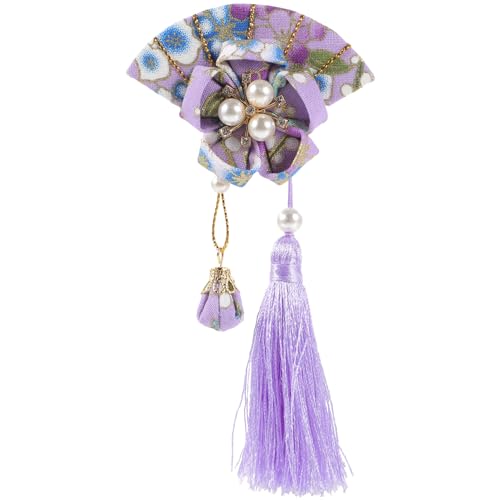 DEARMAMY Fächerkopfschmuck im japanischen Stil Frauen Haarschmuck Abs Clips für dickes Haar Haarzubehör bescherung weihnachten präsente weihnachten Fan-Haarnadel Fan Haarspange Metall von DEARMAMY