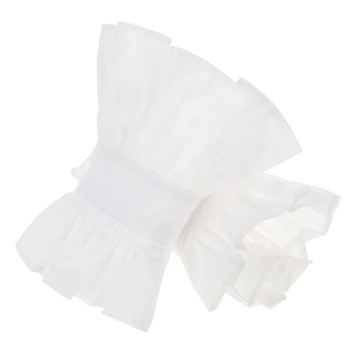 DEARMAMY Fake-manschetten Aus Spitze Mehrlagige Spitzenmanschette Fingerlose Handgelenkmanschetten Gerüschte Spitzenärmel Handärmel Aus Spitze Fingerlose Spitzenhandschuhe Polyester Weiß von DEARMAMY
