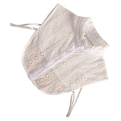 DEARMAMY Falsches Button-down-blusen Für Nackenwolke Halbes Hemd Mit Spitzenkragen Achselzucken Für Rollkragenshirts Für Bettwäsche Aus Baumwolle Weiß von DEARMAMY