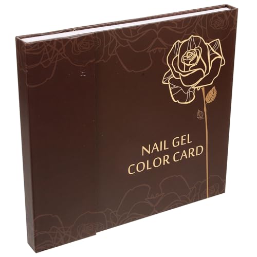 DEARMAMY Farbkartenanzeigebuch Nägelgel Nagelmusterbuch Nagelanzeigebuch Nagelbuch-Display Musterbuch Nagel Präsentationsbuch für Nagelfarben Nagelfarbanzeigediagramm Papier Kaffee von DEARMAMY