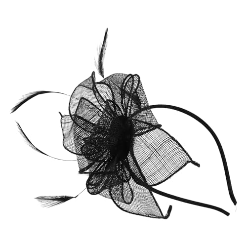 DEARMAMY Fascinator Haarband Mit Federn Und Blüten Eleganter Kopfschmuck Für Hochzeiten Teepartys Und Cocktail-events Einzigartiges Accessoire Für Festliche Anlässe von DEARMAMY