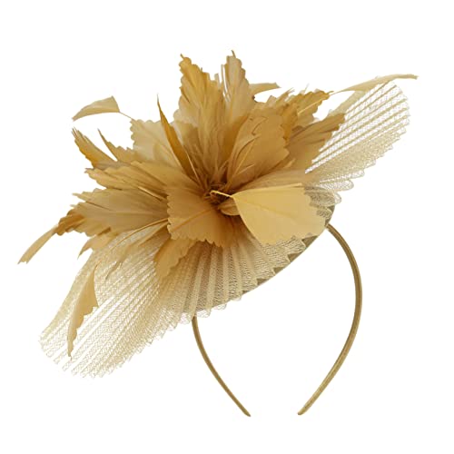 DEARMAMY Fascinator Hut Mit Schleier Und Blumen Für Kopfbedeckung Für Hochzeiten Teepartys Und Festliche Anlässe Bequemes Design Netz Und Federn von DEARMAMY