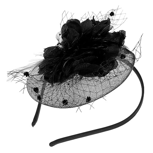 DEARMAMY Fascinator für Damen Eleganter Kopfschmuck mit Netzdesign und Blumendekoration Teepartys Hochzeiten und Cosplay Events Leicht und Angenehm von DEARMAMY