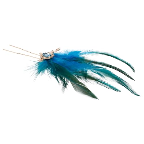 DEARMAMY Federhaarnadel Haarnadeln, Clips, Haarspangen Haarknoten Essstäbchen Haarspange Mit Zinken Essstäbchen Aus Asiatischem Haar Haarstäbchen Für Frauen Haarstock Legierung Blue von DEARMAMY