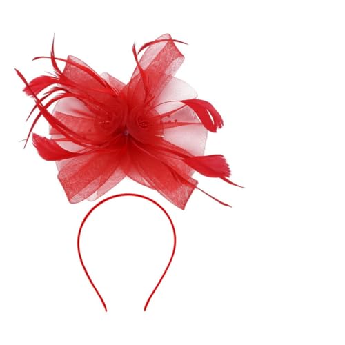 DEARMAMY Federkopfschmuck Aus Netzgarn Und Federn Für Damen Und Mädchen Haarzubehör Für Bankette Und Formelle Anlässe von DEARMAMY