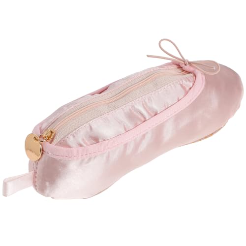 DEARMAMY Federmäppchen mit Ballettschuhen Männerseife System Wand licht riemenscheiben Zubehör Ballett Accessoires Kosmetiktasche Ballett Ballett-Kosmetiktasche Tanz-Essentials Weberei Rosa von DEARMAMY