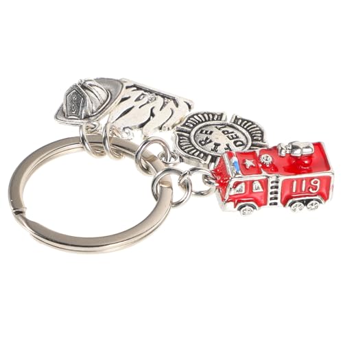 DEARMAMY Feuerwehrmann-rucksackanhänger Schlüsselanhänger Für Feuerwehrautos Dekorativer Schlüsselanhänger Kleine Schlüsselanhänger Dekorative Feuerwehr-schlüsselanhänger Zinklegierung von DEARMAMY