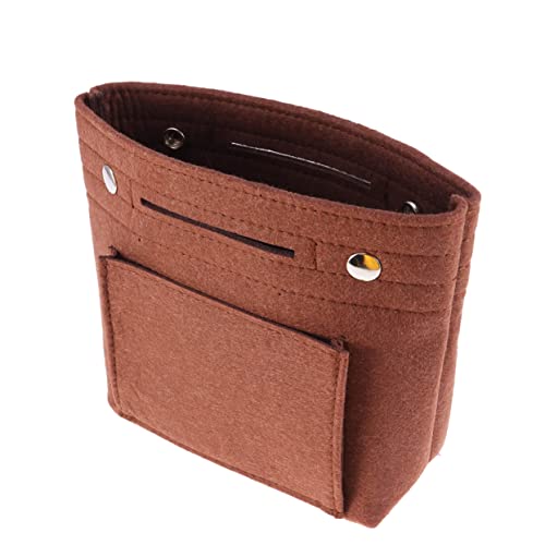 DEARMAMY Filzstoff Kosmetiktasche Tragbar Make-up Organizer Mit Mehreren Taschen Aufbewahrungstasche Für Damen Und Mädchen s Farbe Kaffee Für Handtaschen Und Reisegebrauch von DEARMAMY