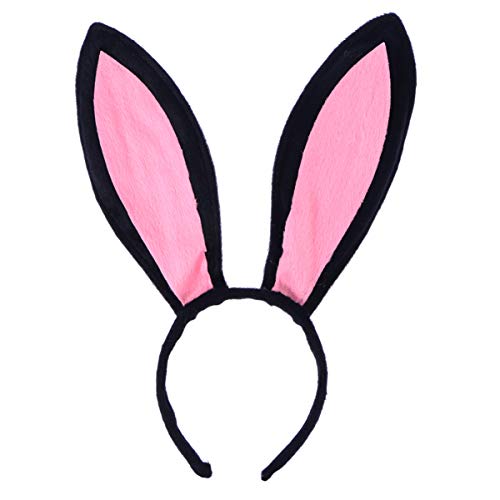 DEARMAMY Fluffy üsch Hasenohren Stirnband Für Und Erwachsene Lustiges Bunny Kostü Zubehör Für Ostern Weihnachten Und Geburtstagsfeiern Und Pink von DEARMAMY