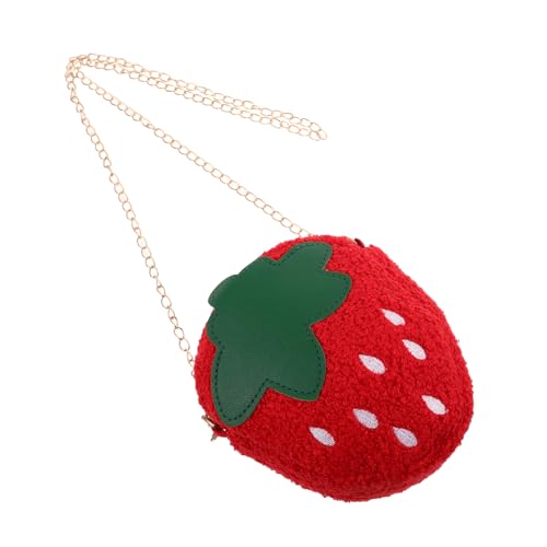 DEARMAMY Frauen Erdbeer Geldbeutel Kleiner Crossbody Bag Fruchtform Geformtes Handy Brieftasche Umhängetasche Handtasche Für Frauen Und Dame Geeignet von DEARMAMY