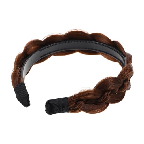 DEARMAMY Frauen Mit Geflochtenem Stirnband Accessoire Realistic Synthetic Hair Clasp Anti-slip Modisch Und Einfach Zu Bedienendem Stirnband von DEARMAMY