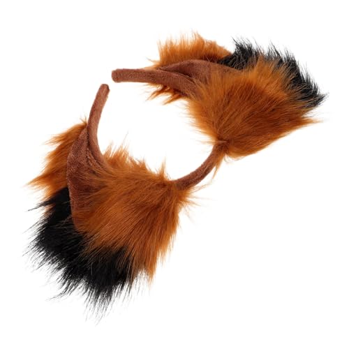 DEARMAMY Fuchsohren-stirnband Aus Plüsch Cartoon-haarband Für Mädchen Kopfbedeckung Für Fuchskostüme Party-accessoire Cosplay-perücke Haar-accessoires Für Halloween von DEARMAMY