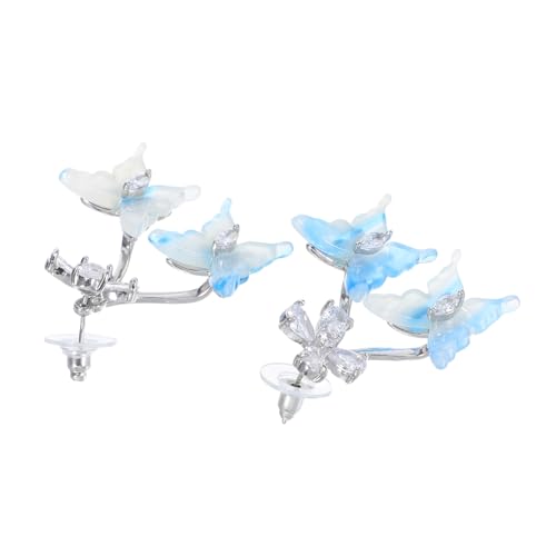 DEARMAMY Funkelnde Zirkon Schmetterling Blüten Ohrstecker Damen Elegante Schmuckstücke für Alltag und Besondere Anlässe Leicht und Hautfreundlich Modisch Vielseitig Kombinierbar von DEARMAMY