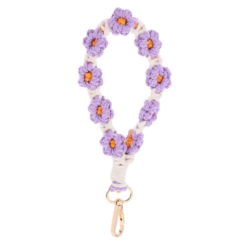 DEARMAMY Elegantes Gänseblümchen-schlüsselband Makramee-schlüsselband Für Damen Geldbörse Schlüsselband Mit Gewebtem Schlüsselband von DEARMAMY