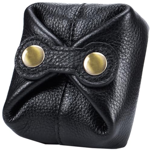 DEARMAMY Geldbörse Kleines Münztäschchen Banktasche Süßes Kleines Portemonnaie Tragetasche Geldbeutel Aus Segeltuch Taschen Bevorzugen Zubehör Halbmond Tasche Kleiner Beutel Black Leder von DEARMAMY