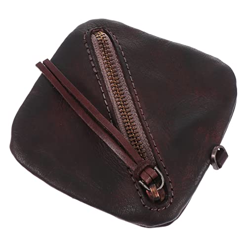 DEARMAMY Geldbörse Pocket Wallet damenbörse Mini-Sachen für den Geldbeutel Brieftasche mit umlaufendem Reißverschluss Kreditkarteninhaber Business-Brieftasche für Männer Echtes Leder Coffee von DEARMAMY