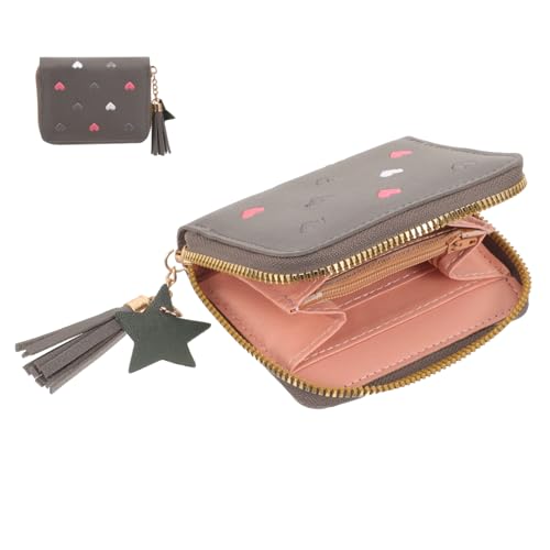 DEARMAMY Kleine Damengeldbörse Aus Pu- Kompakte Münzbörse Mit Reißverschluss Tragbar Für Karten Münzen Und Kleingeld Modisches Design Für Damen Und Frauen von DEARMAMY