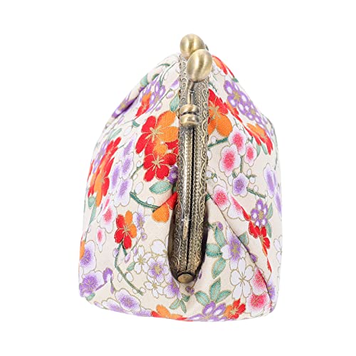 DEARMAMY Geldbörse lippenmaske Retro Styles stule Portemonnaie die degendame geldborse Aufbewahrungstasche für Karten Aufbewahrungstasche für Autoschlüssel Retro-Änderungstasche Stoff Beige von DEARMAMY