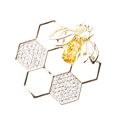 DEARMAMY Geometrische Wabenbrosche Glänzende Bienen-brustnadel Damen-corsage Anzug-corsage Elegantes Kleid-accessoire DEARMAMY Geometrische Wabenbrosche Glänzende Bienen-brustnadel Damen-corsage Anzug-corsage Elegantes Kleid-accessoire von DEARMAMY