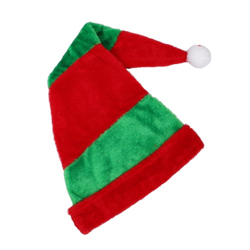 DEARMAMY Gestreifte Clownmütze Aus Plüsch Weihnachtsmützen Große Hüte Für Männer Weihnachtsmannkostüm Für Männer Weihnachtsbaumkostüm Weihnachtskostüme Weihnachtskleidung von DEARMAMY