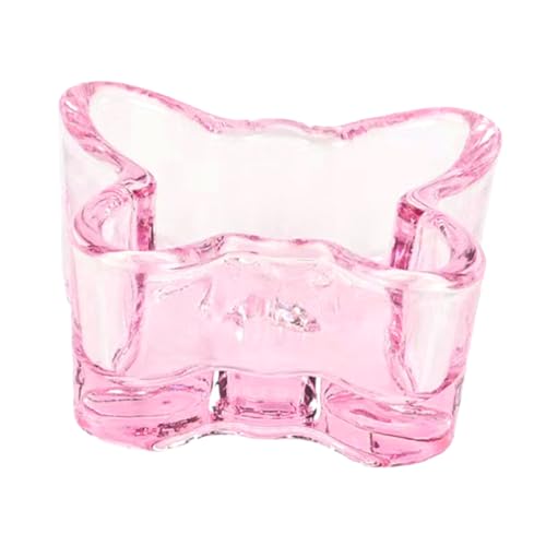 DEARMAMY Glas-nagelschale Für Acrylnägel Nagel-dappenbecher Mit Flüssigkeitshalter Maniküre-schale in Schmetterlingsform Praktisch Und Dekorativ Zur Aufbewahrung Von Flüssigkeiten Und von DEARMAMY