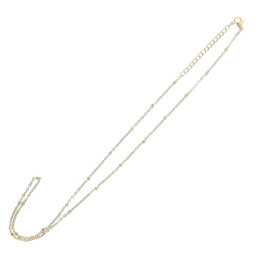 DEARMAMY Goldene Damen Halskette Kurze Schlüsselbein Kette mit Perlen Elegant Vergoldet Leicht Bequem Vielseitig für Alltag und Party Schmuck von DEARMAMY