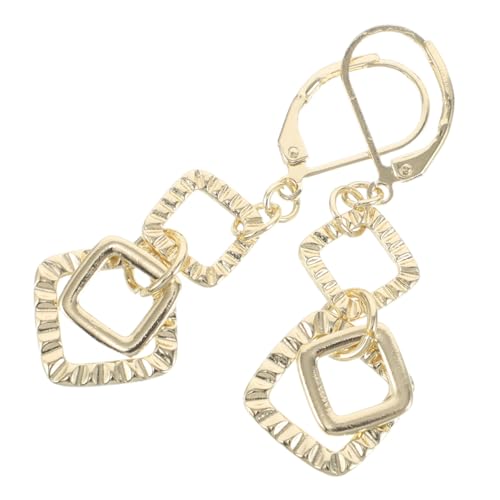 DEARMAMY Goldene Geometrische Dangle Ohrringe Damen Ohrschmuck Doppellagige Plissierte Tropfen Ohrringe für Hochzeit Elegante und Modische Statement Styles von DEARMAMY