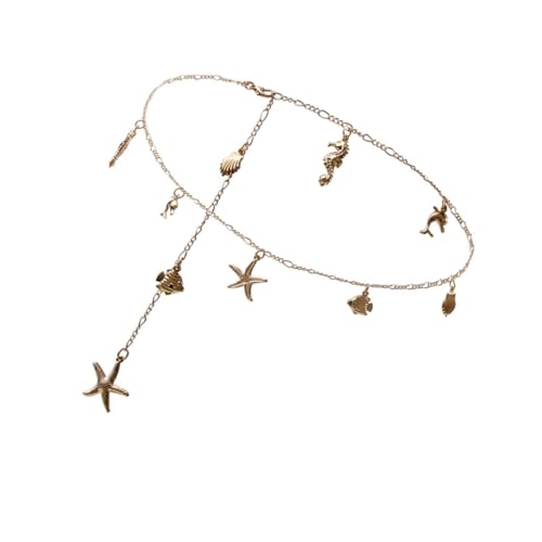 DEARMAMY Goldene Muschel Und Seestern Hüftkette Für Damen Trendige Strandkette Für Kleider Jeans Und Pullover Individuell Gestaltete Sommermode Für ädchen von DEARMAMY